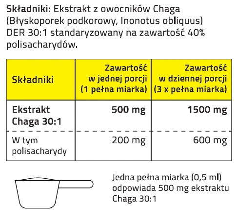 CHAGA ekstrakt DER 30:1 (40% polisacharydów), proszek 50 g - Image 3