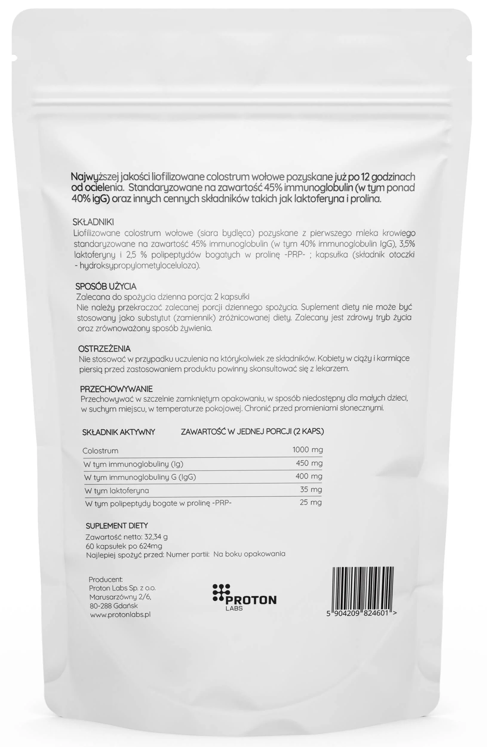 Colostrum 45% IG 1000mg Liofilizowane - Image 3