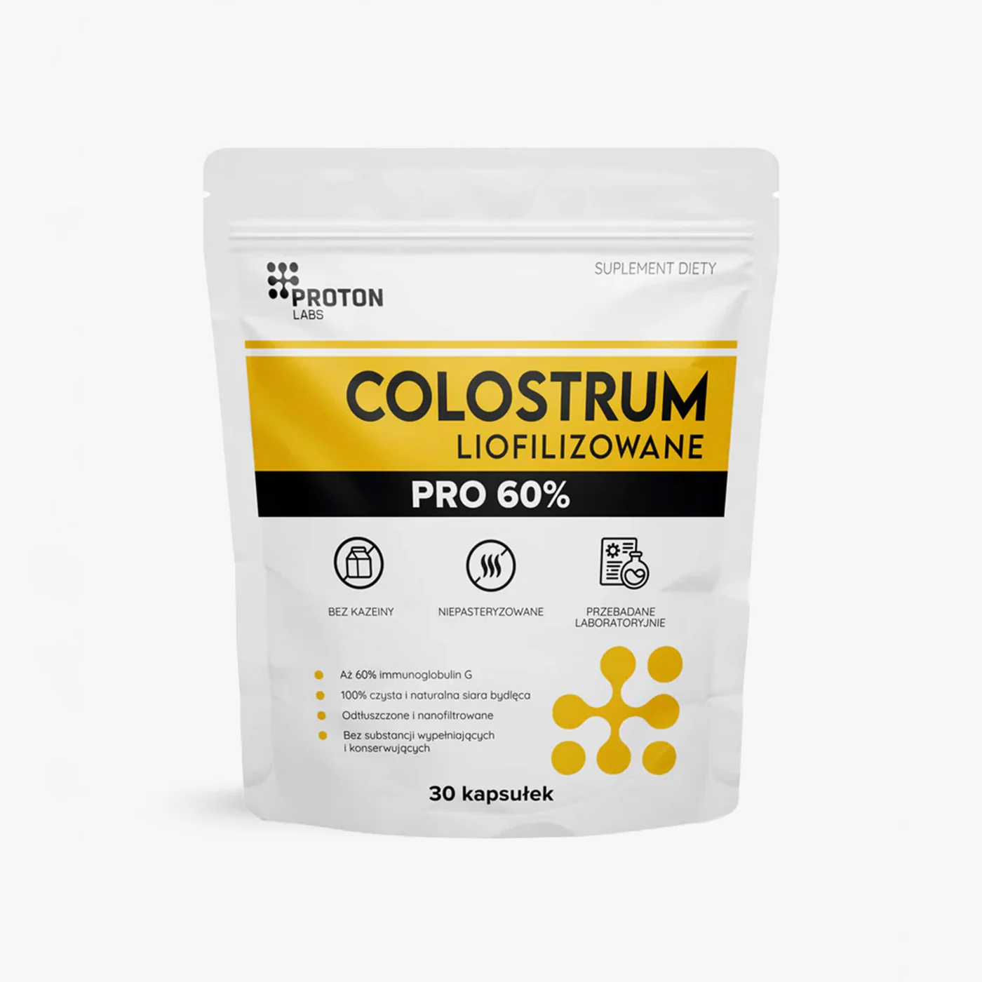 Colostrum PRO 60% IgG 1100mg liofilizowane PREMIUM