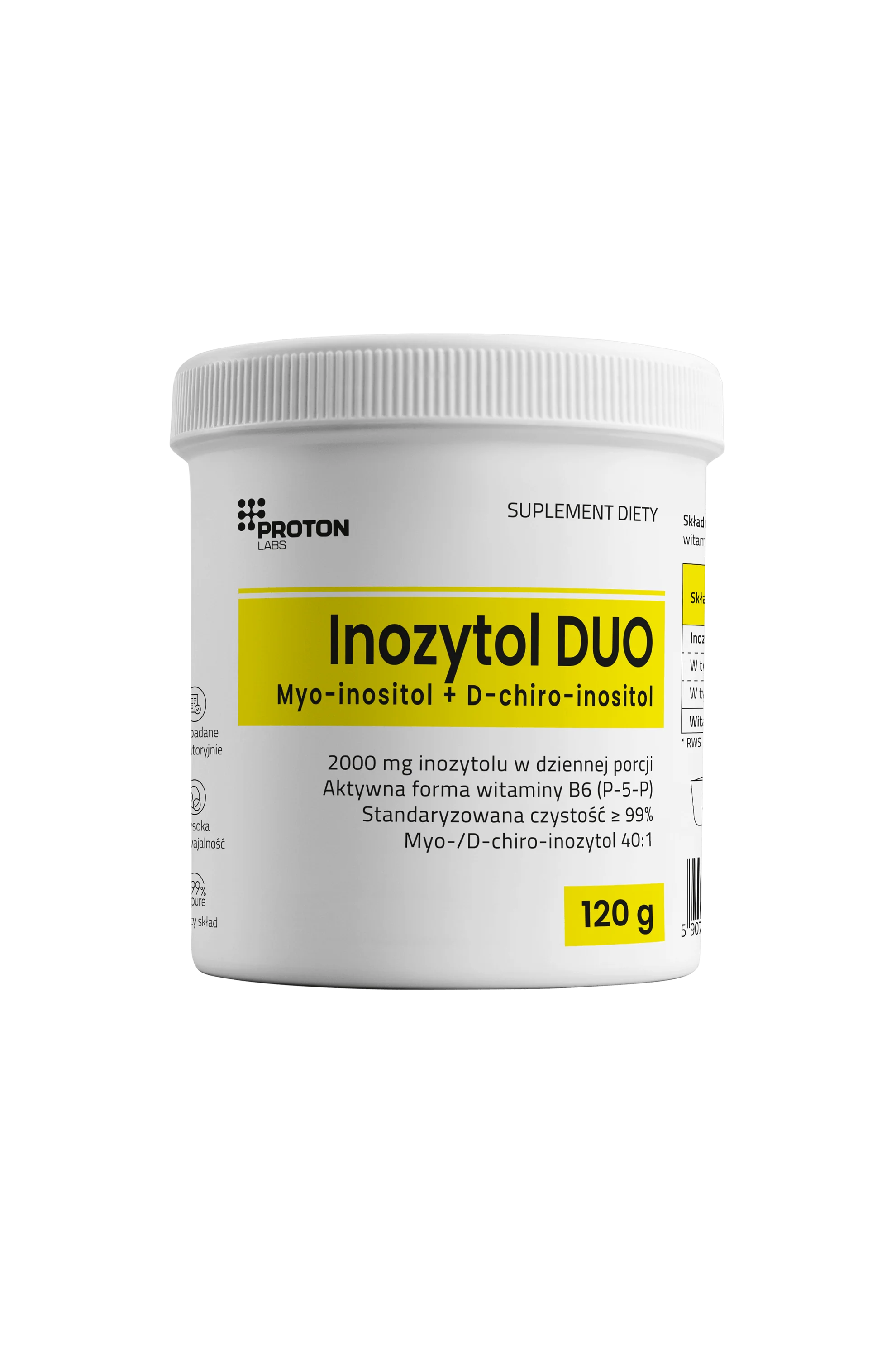 Inozytol DUO, Myo-/D-chiro-inozytol 40:1 120 g proszek - Image 2