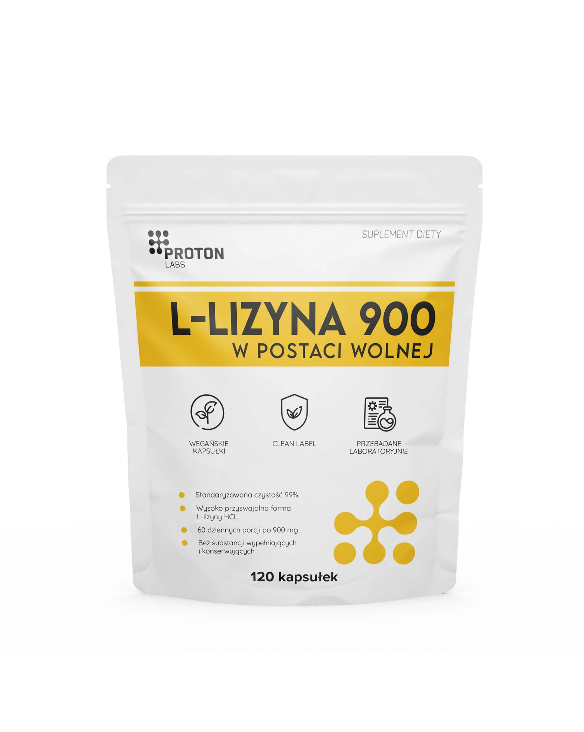 L-lizyna 900 mg CZYSTA 99% 120 kapsułek - Image 2