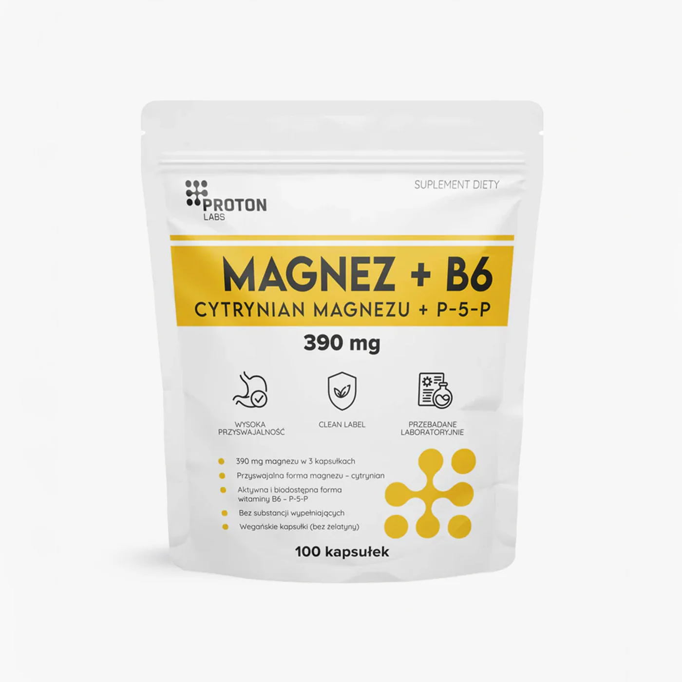 Magnez (cytrynian) + wit. B6 (P5P) 100 kapsułek