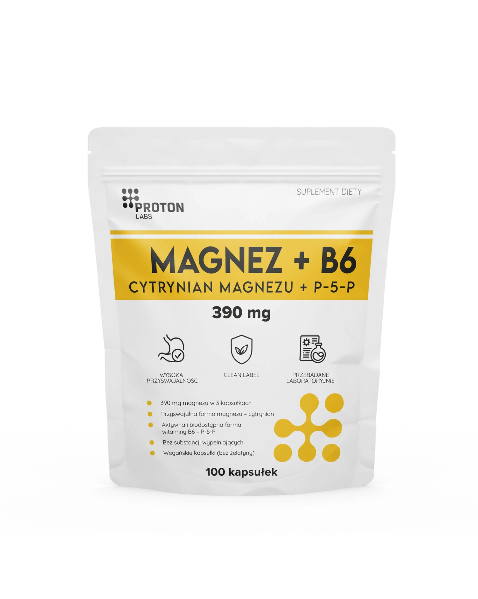 Magnez (cytrynian) + wit. B6 (P5P) 100 kapsułek - Image 2