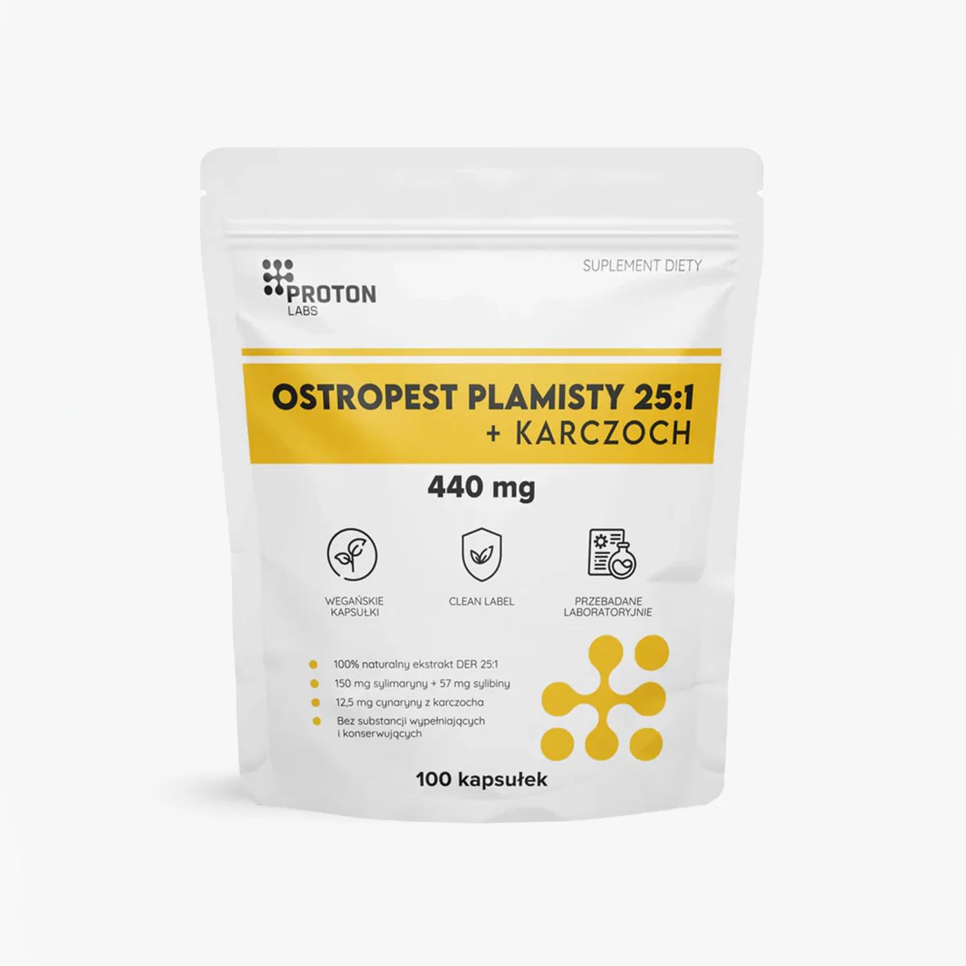 Ostropest plamisty 25:1 + karczoch 440 mg (sylimaryna 80%) 100 kapsułek