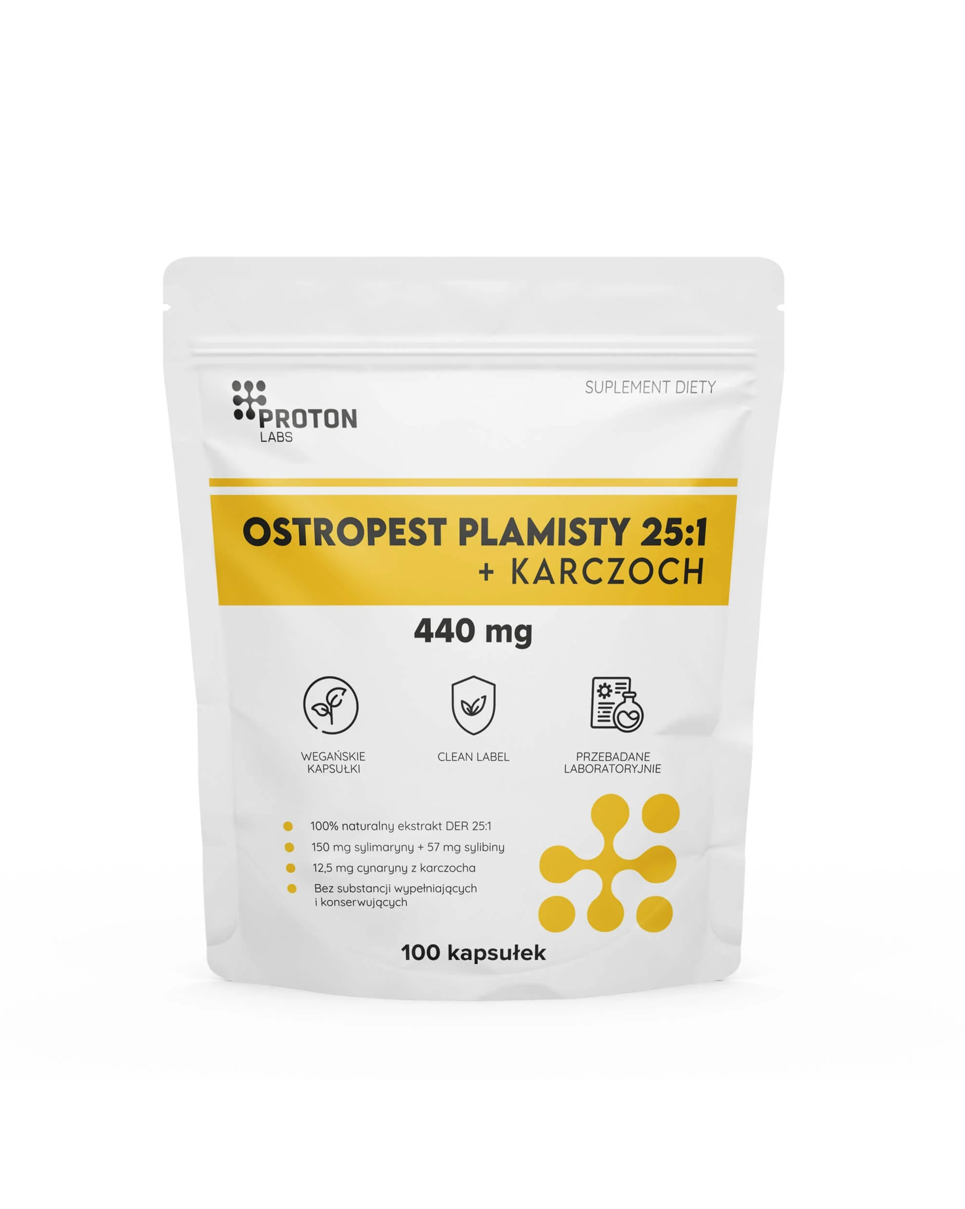 Ostropest plamisty 25:1 + karczoch 440 mg (sylimaryna 80%) 100 kapsułek - Image 2
