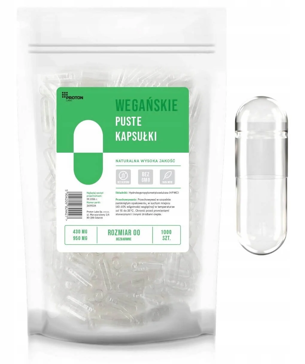 Puste kapsułki wegańskie (HPMC), bezbarwne, rozmiary 0 i 00 - Image 5